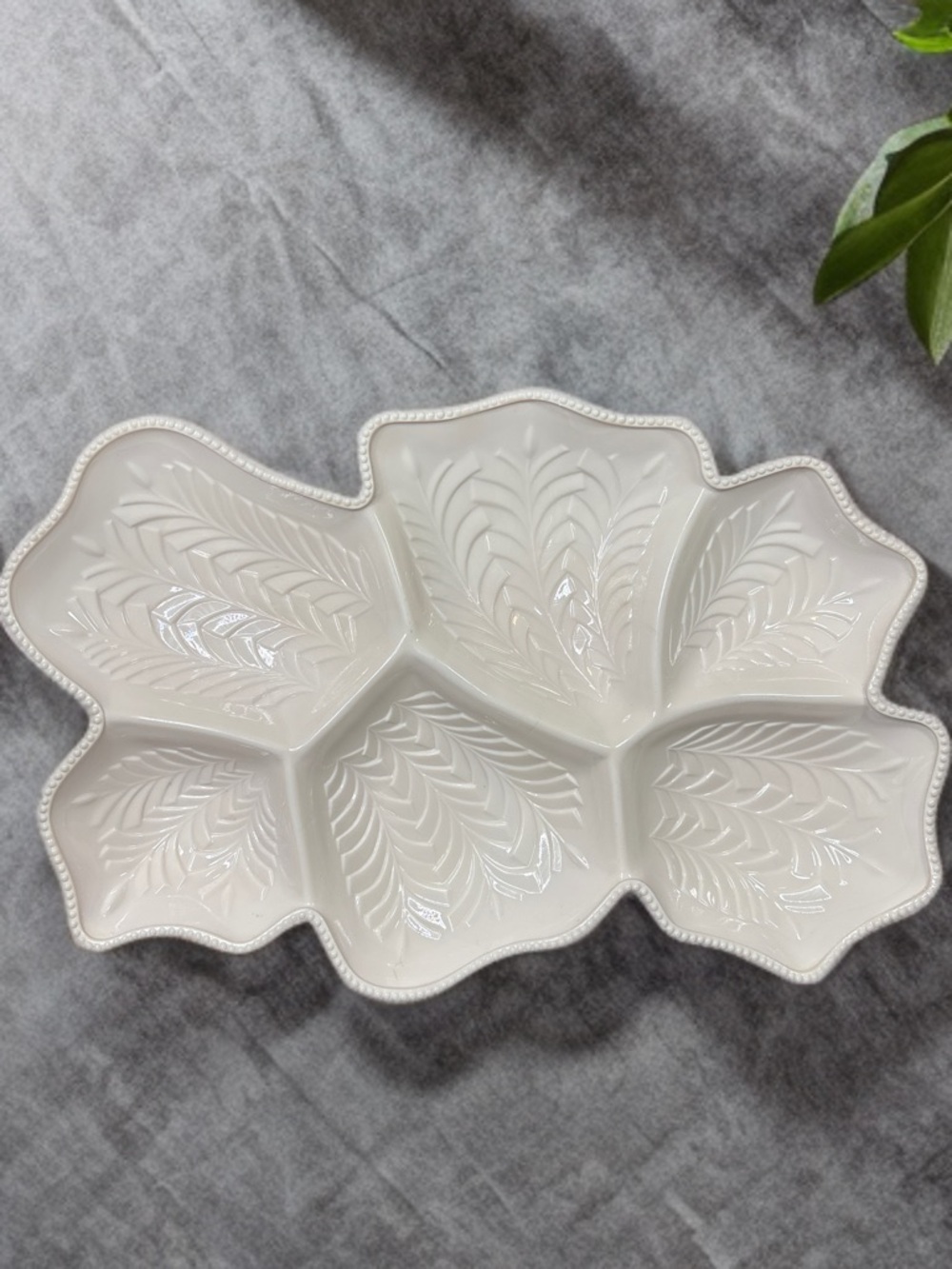 Jeannette Glass divided serving tray.